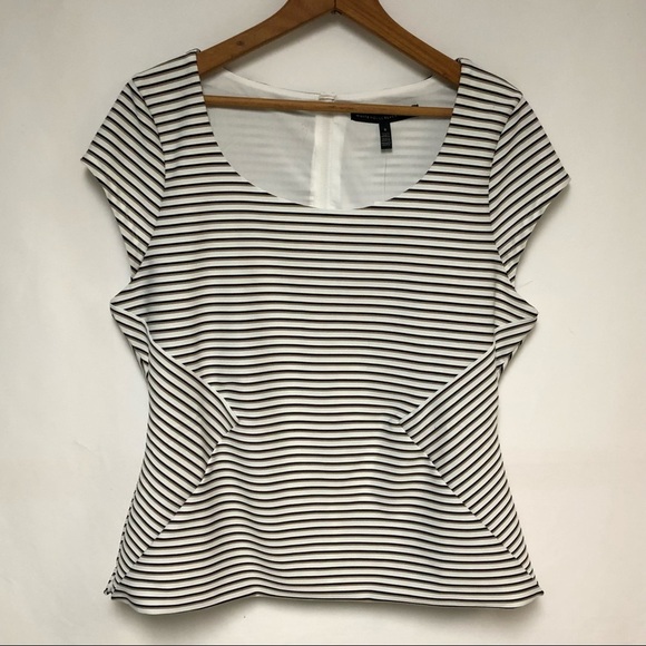 NWT WHBM Stripe Jacquard Bodice Top Sz 8 - Picture 2 of 12